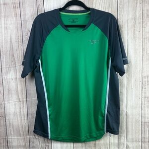 Brooks Running Green and Gray Short Sleeve Tee